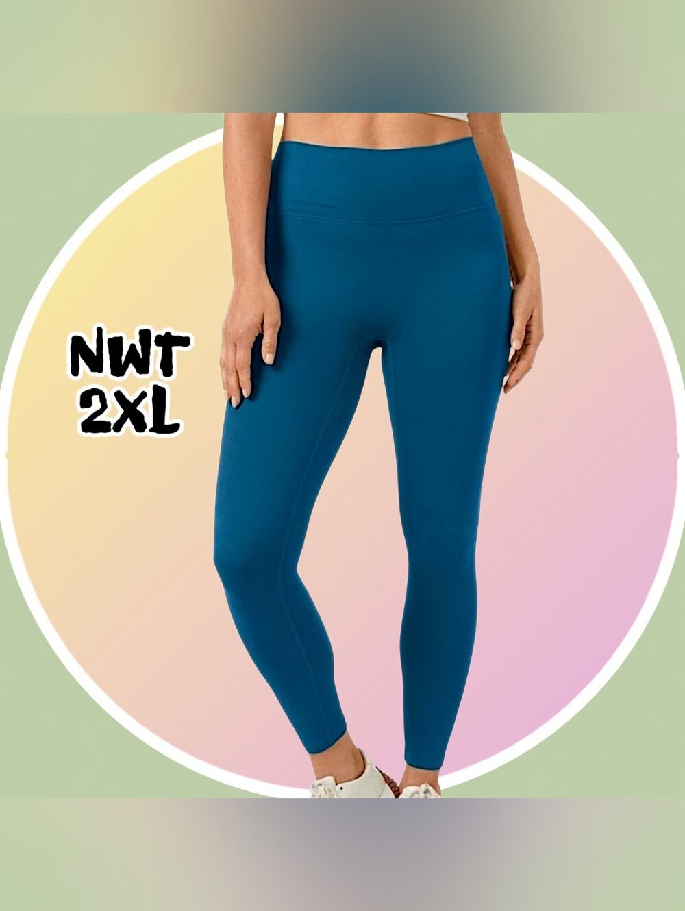 NWT ⅞ Length High Waist Leggings w 2 Side Pockets